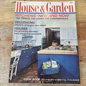 House & Garden Magazine August  1968 Kitchen Trends w/ Advertising MCM Vintage